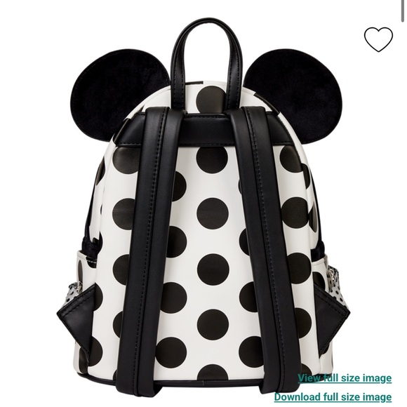Loungefly Minnie Mouse Exclusive Polka Dot Pearl Mini Backpack & Wallet - Picture 10 of 12